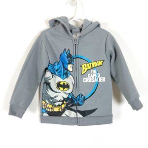 Batman Long Sleeve Zip Front Hooded Sweatshirt Size 4